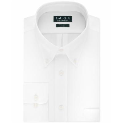 Ralph Lauren Men's White Classic Fit Cotton Dress Shirt - XL