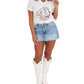 Flair Wear - Sequin Hound Dog V-Neck Tee