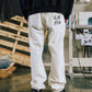 COMMONS LACE HAND STITCHED DOUBLE KNEE PANT WHITE (R42)