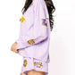Queen Of Sparkles - Licensed Lsu Mini Icon Striped Button Down Top