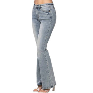 Judy Blue - Tinted Pin Tack Flare Jeans