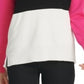 DKNY Women's Colorblock Ribbed Trim Crewneck Sweater Black Size S