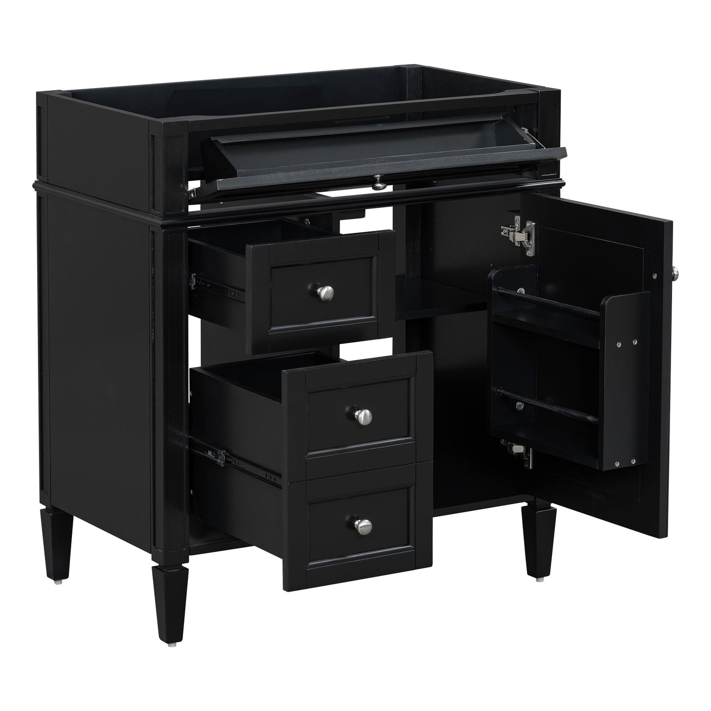 Bathroom Vanity With 2 Drawers and Tip-Out Drawer Storage Cabinet