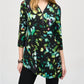 Joseph Ribkoff - Watercolor Abstract Print 3/4 Sleeve Asymmetric Top