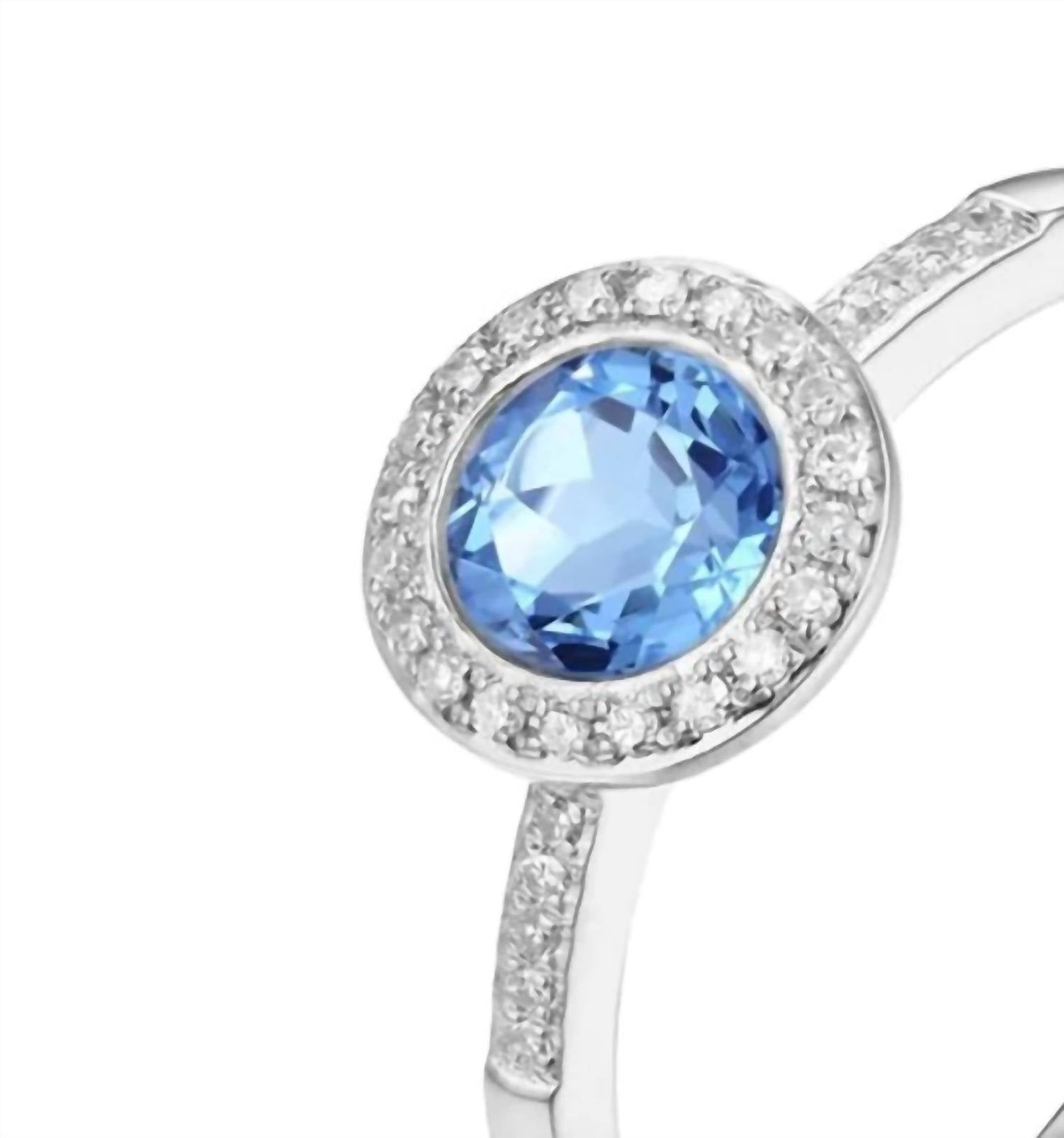 Diana M Jewels - 0.91 Cts Blue Topaz Diamond Ring