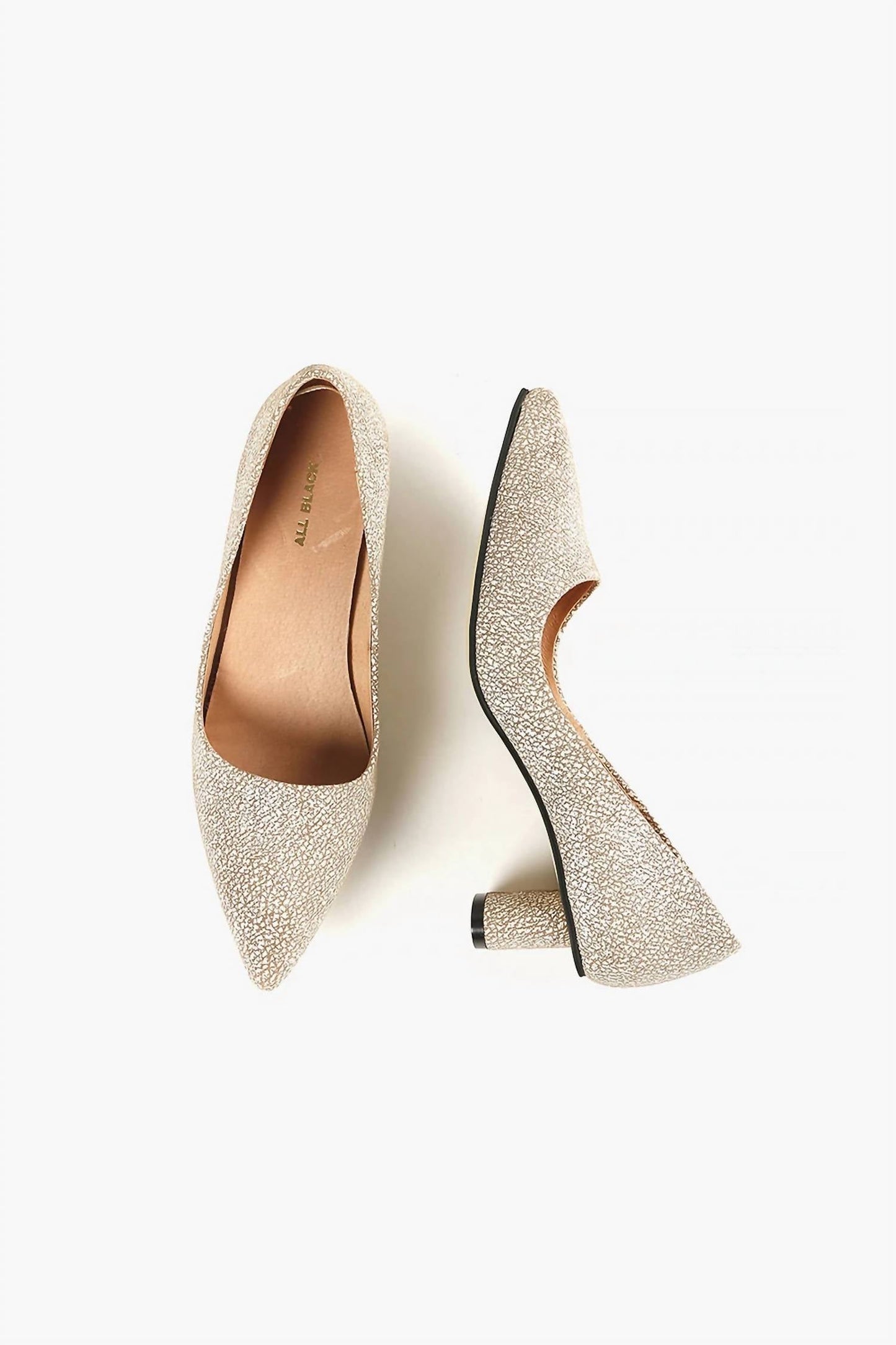 All Black - WOMEN OVAL KITTEN PUMP