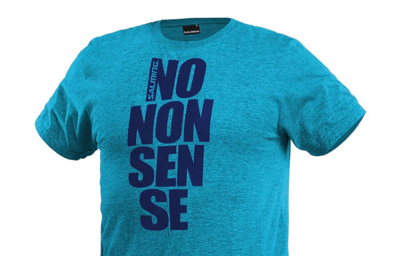 Salming No Nonsense Tee SR Cyan Blue Large Blue Size Large