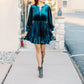 Blu Pepper - Velvet Split Collar Godet Mini Dress