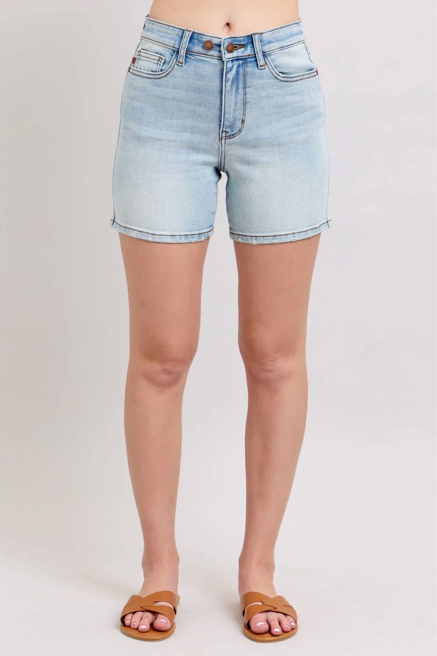 Judy Blue - Two Button Dad Style Denim Shorts