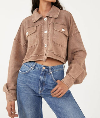 Free People - Saturday Shirtlong Sleve Button Front Jacket