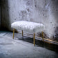 Bagley II Faux Fur Bench - White / Gold