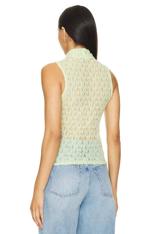 Frame - Mesh Mockneck Top