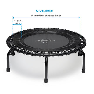 JumpSport 350f Indoor Lightweight 39-Inch Folding Fitness Trampoline, Black