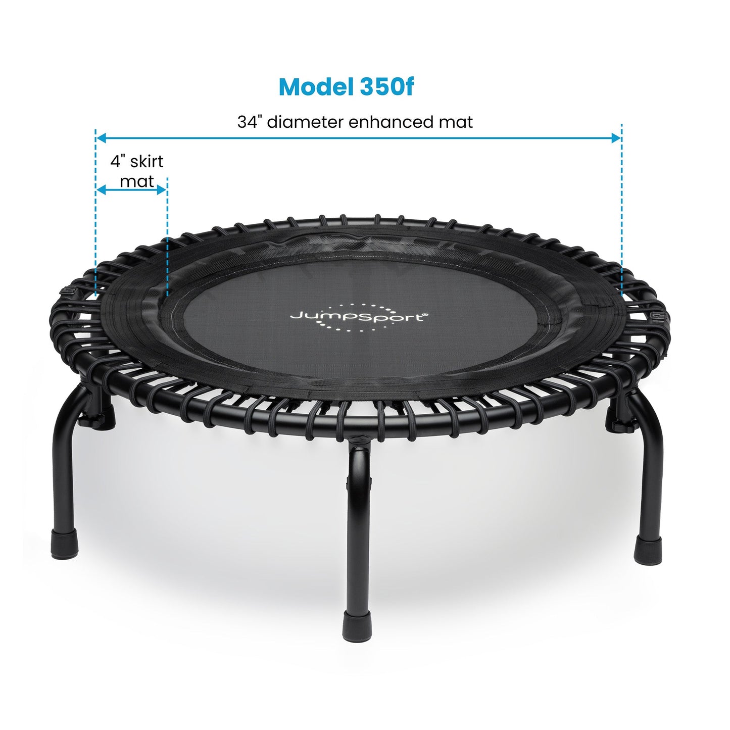 JumpSport 350f Indoor Lightweight 39-Inch Folding Fitness Trampoline, Black