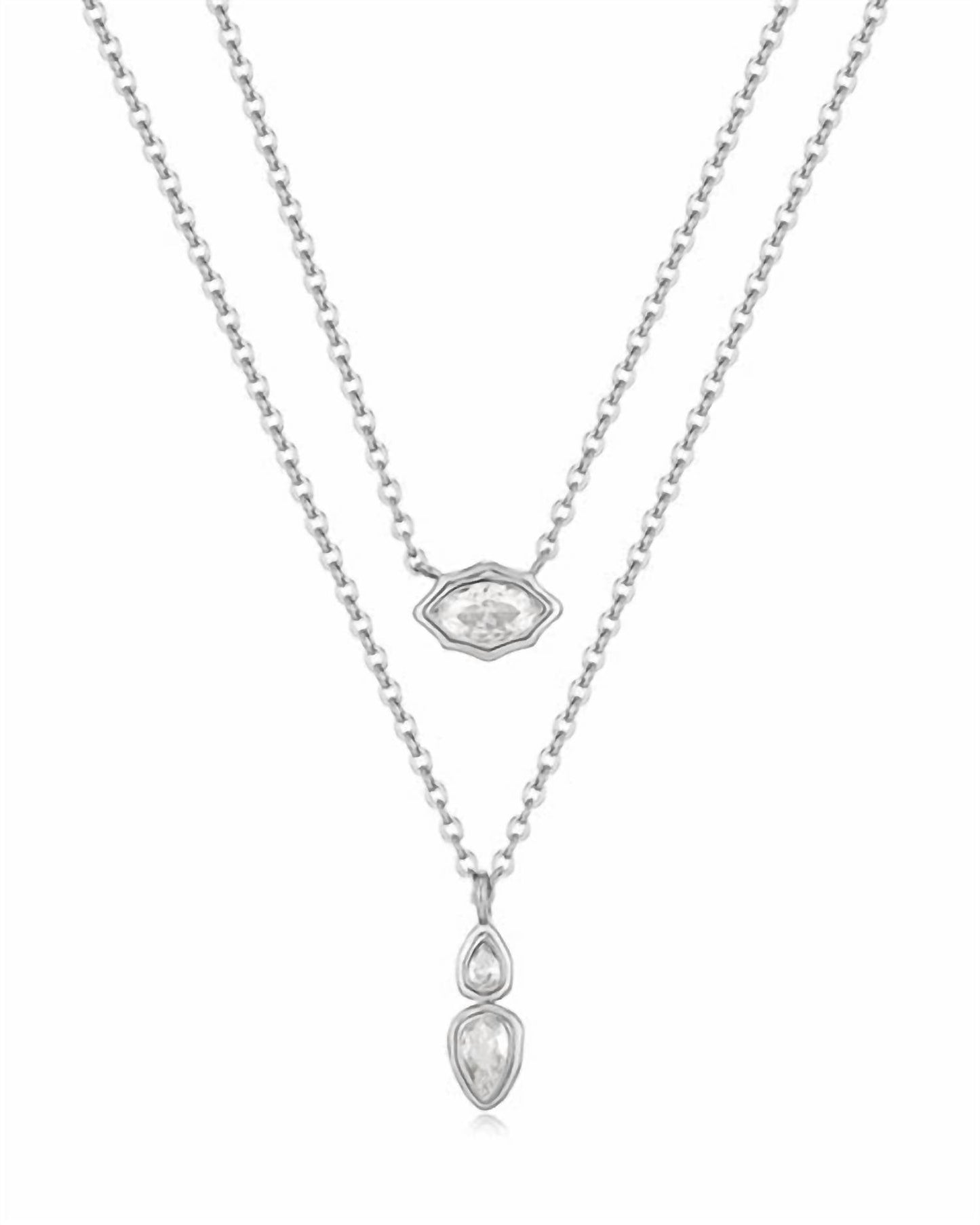 Luv Aj - Women's Stellar Bezel Charm Necklace Set
