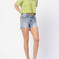 Judy Blue - Mid Rise Rainbow Paint Splash Cutoff Destroyed Shorts