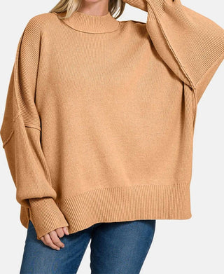 Zenana - Side Sit Oversize Sweater