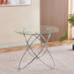 Metal Leg Dining Table With Tempered Glass Top