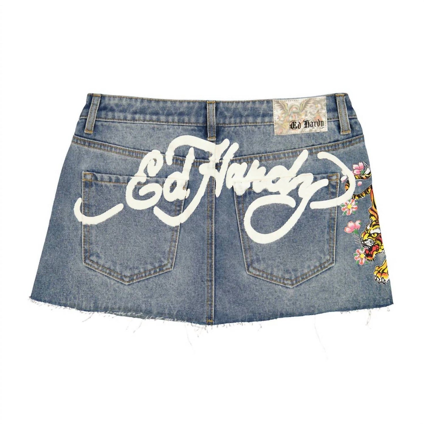 Ed Hardy - Tiger Flowers Denim Skirt