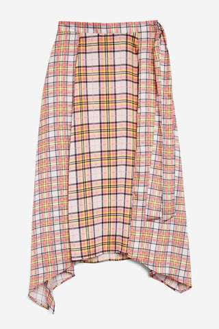Topshop - Asymmetrical Plaid Midi Skirt