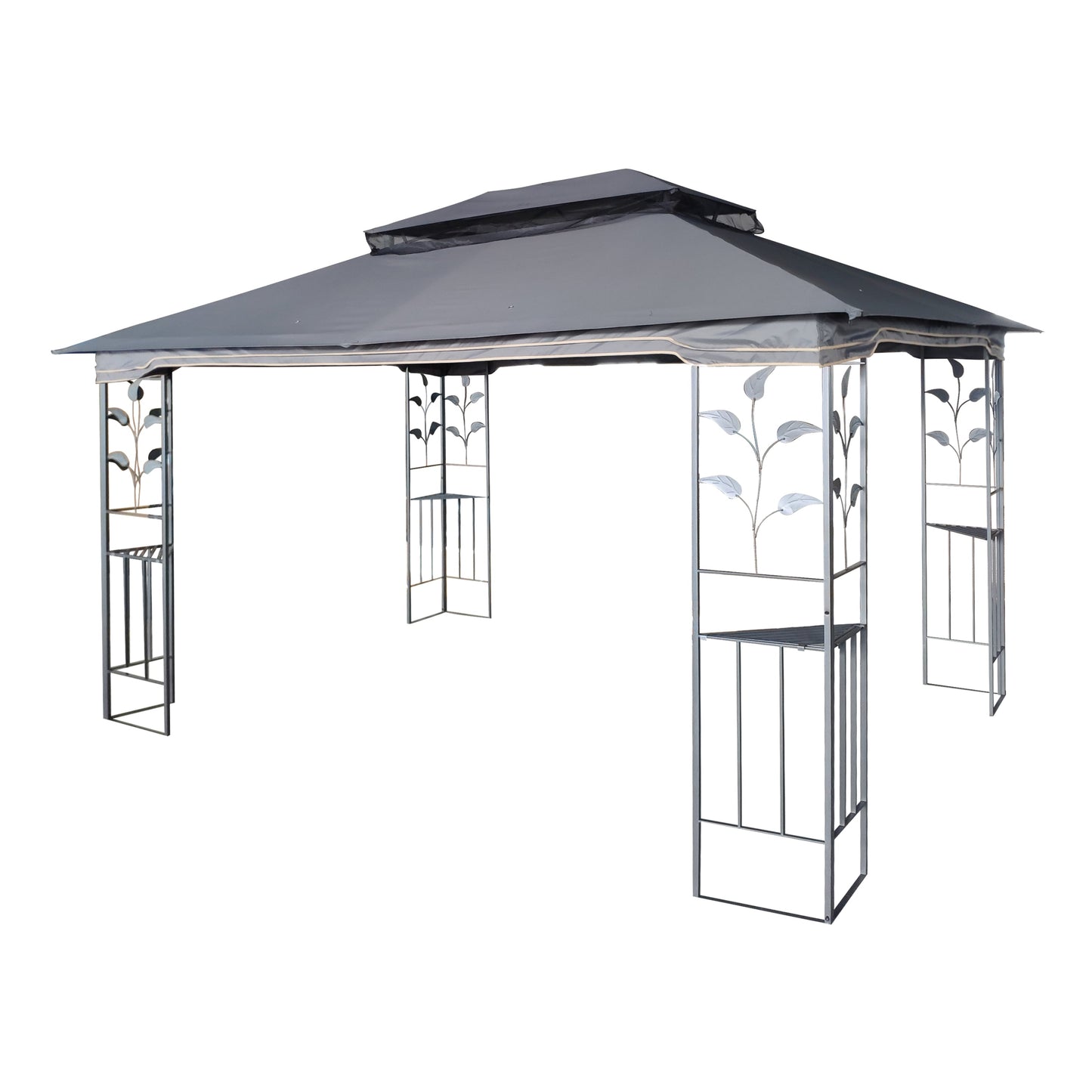 13 x 10 Ft Patio Gazebo Tent with Ventilated Double Roof and Mosquito Net