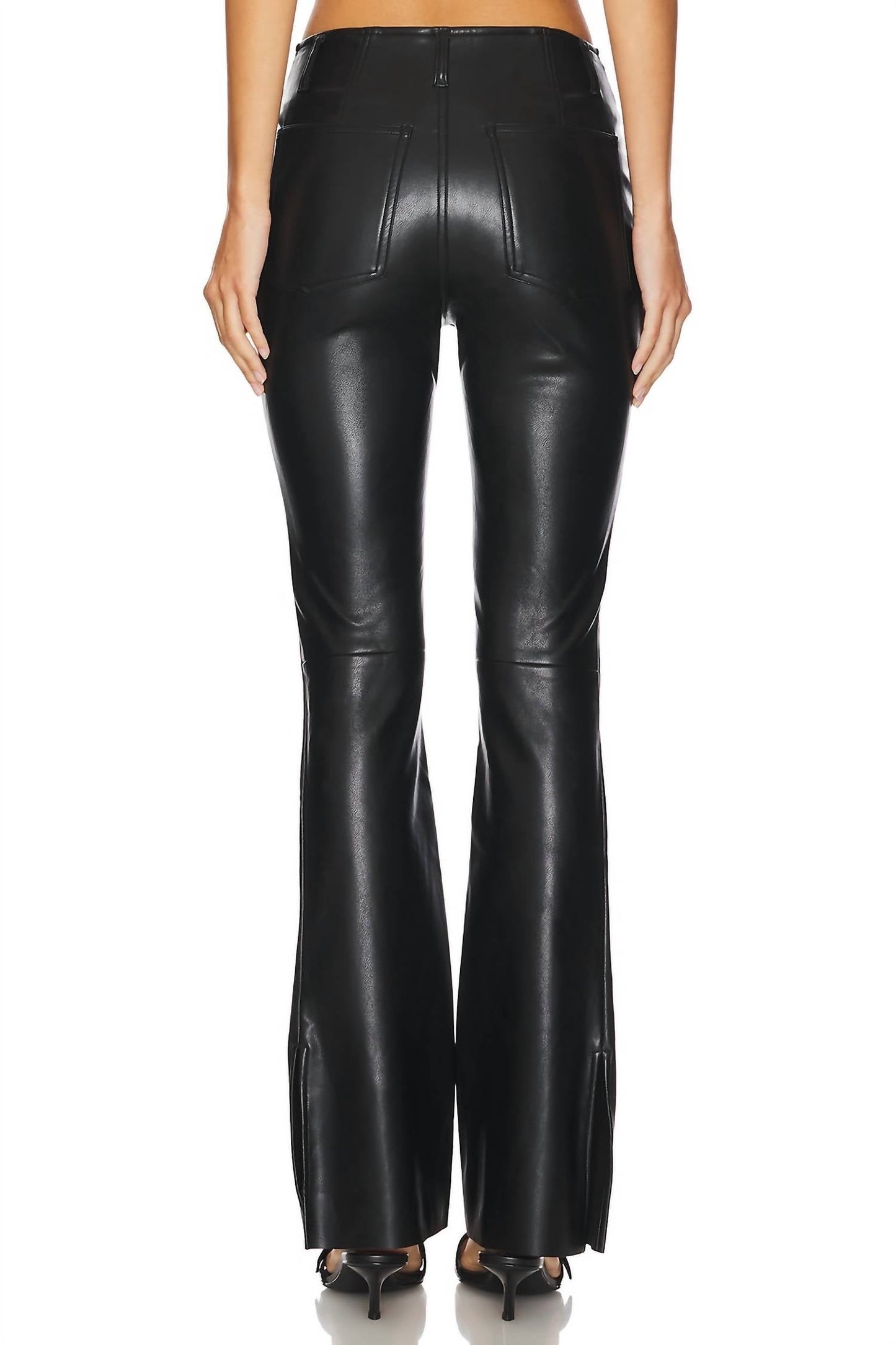 Free People - Level Up Vegan Leather Slit Boot Cut Pants