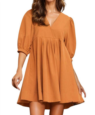 Entro - Alexis Puff Sleeves Babydoll Dress