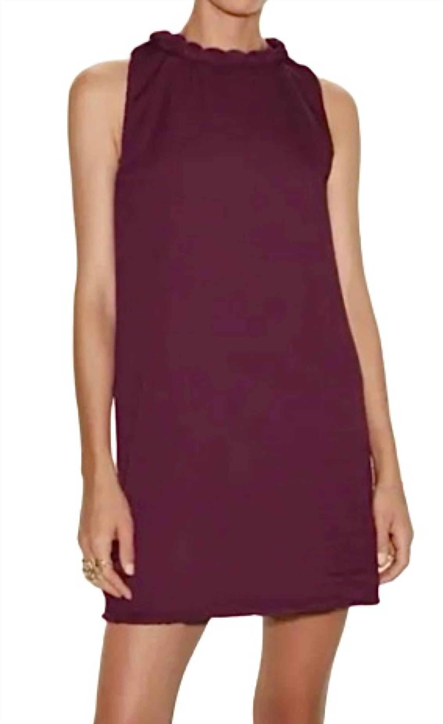 Naked Zebra - Neckline Accent Mini Shift Dress