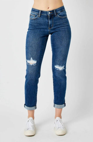 Judy Blue - Mid Rise Destroy Slim Jeans