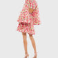 Mac Duggal - Floral Cutout Bell Sleeve Mini Dress