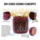 3 Pieces Ceramic Flowerpot Set, Bean Paste Red