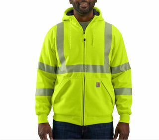 Carhartt - Men's High Visibility Rain Defender Thermal Zip Hoodie