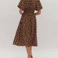 Entro - Leopard Print Zip Up Midi Dress