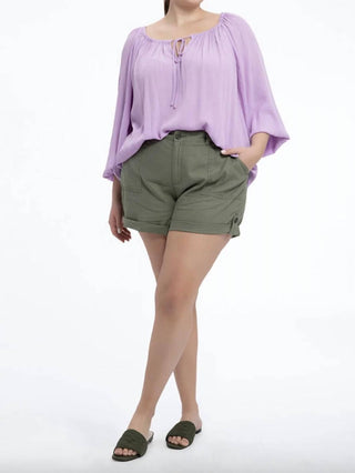 Sanctuary - Tie Ballet Neck BLouse Petal