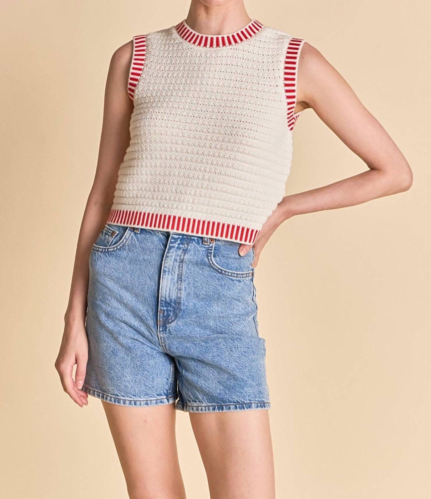 English Factory - Women's Knit Border Top