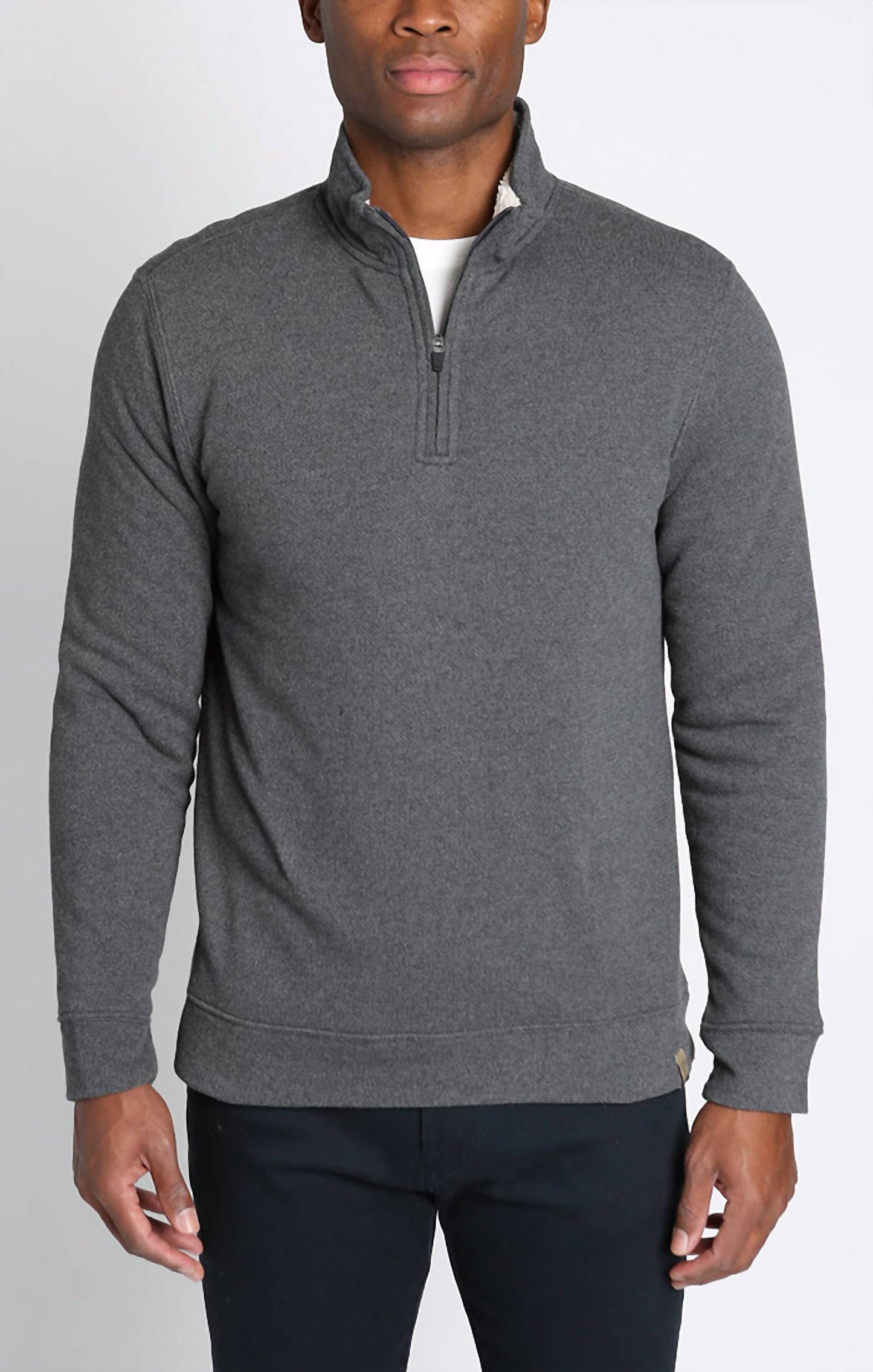 Jachs New York - Recycled Jacquard Sherpa Lined Quarter Zip Pullover Sweatshirt