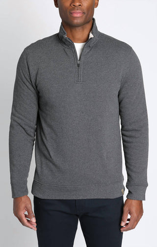 Jachs New York - Recycled Jacquard Sherpa Lined Quarter Zip Pullover Sweatshirt