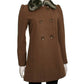 Ci Sono By Cavalini - Women's Double Breasted Faux Fur Collar Coat