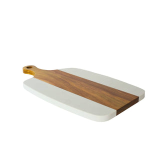 Creative Gifts International - Marble and Acacia Wood Center Handled Board