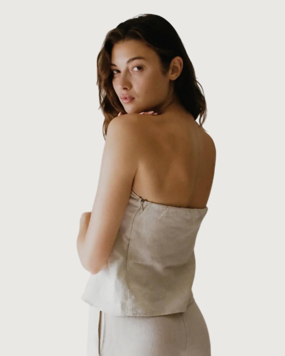 A.Ren - Palmer Strapless Linen Top