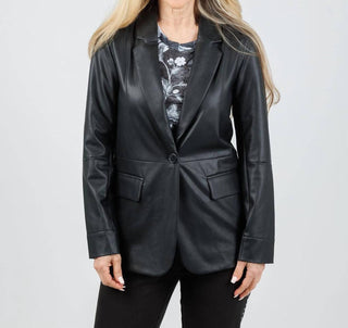 Lysse - Women's Versatile Vegan Leather Blazer