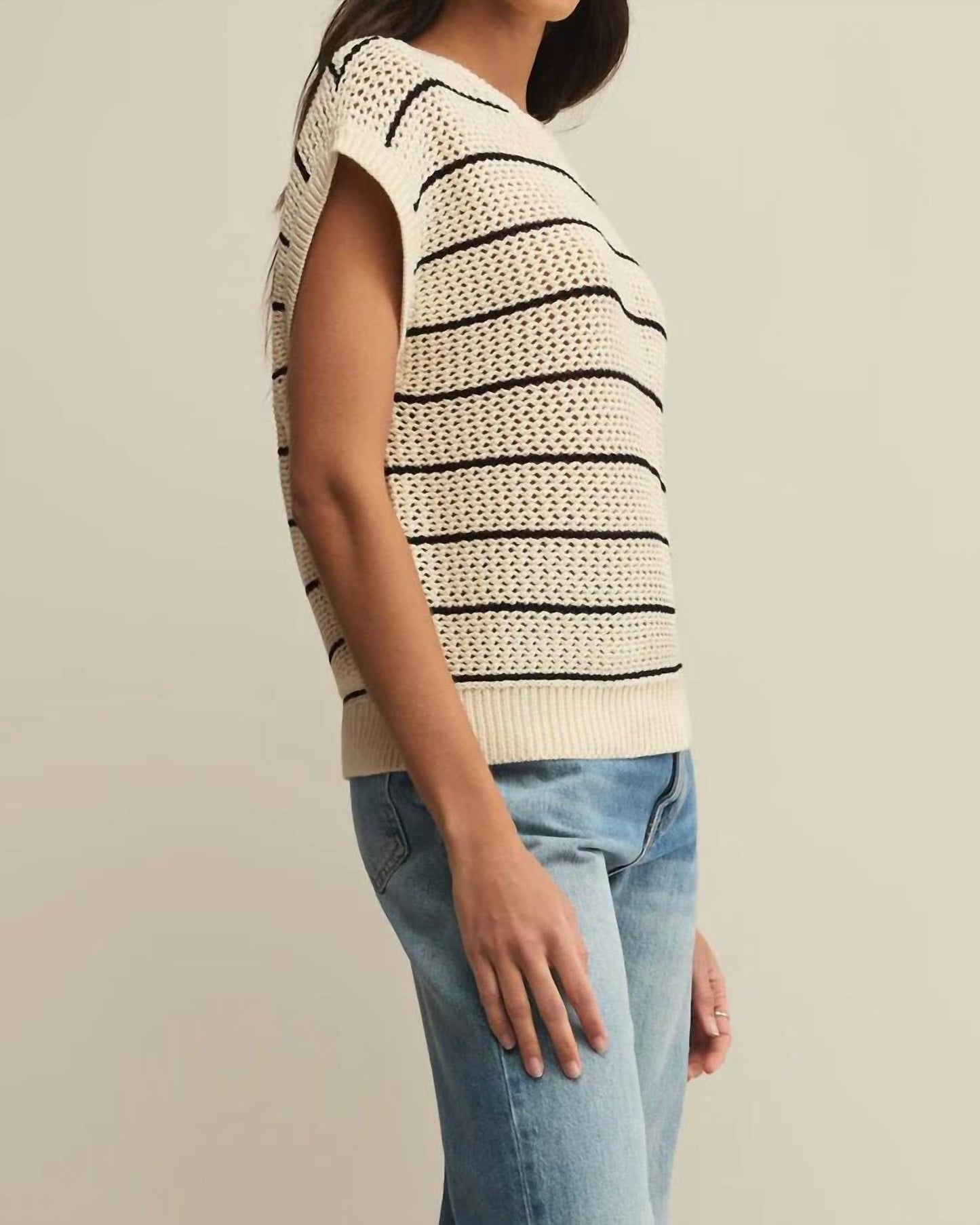 Z Supply - Ines Striped Crochet Sweater Top