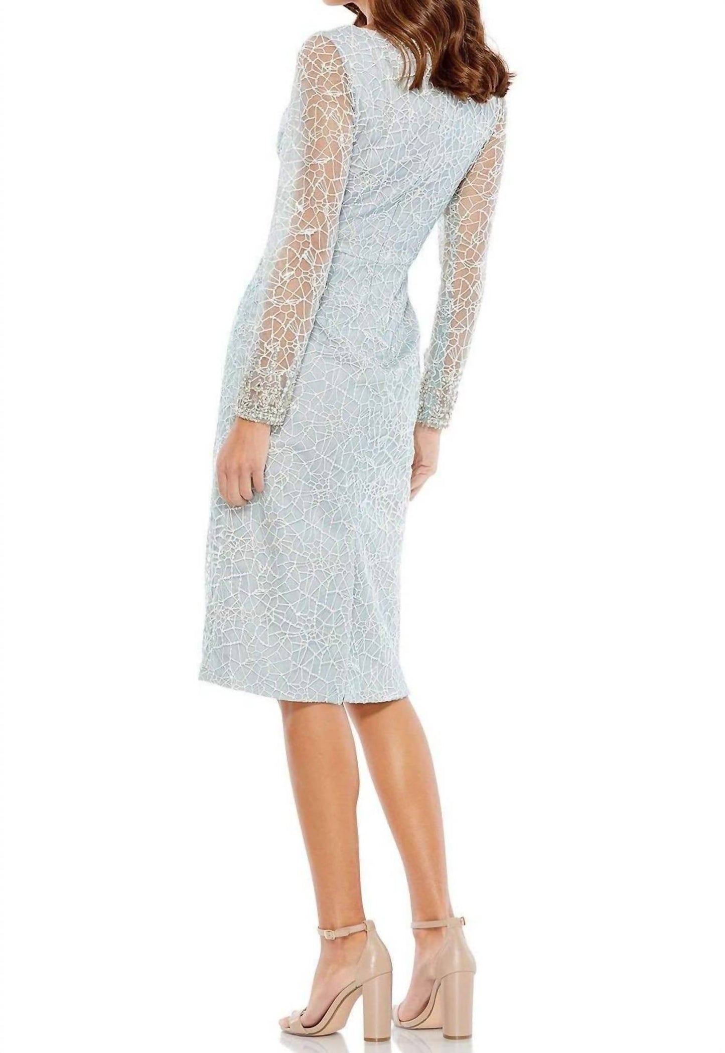 Mac Duggal - Long Sleeve Sequined Lace Dress