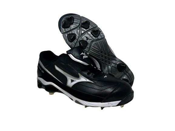 Mizuno Men's 9 Spike Classic Low G6 Switch Cleats Black/White Size 15 D(M) US