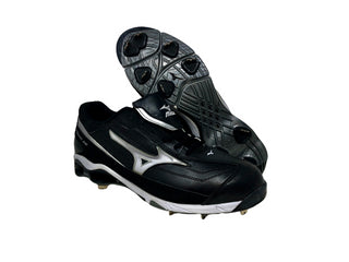 Mizuno Men's 9 Spike Classic Low G6 Switch Cleats Black/White Size 15 D(M) US