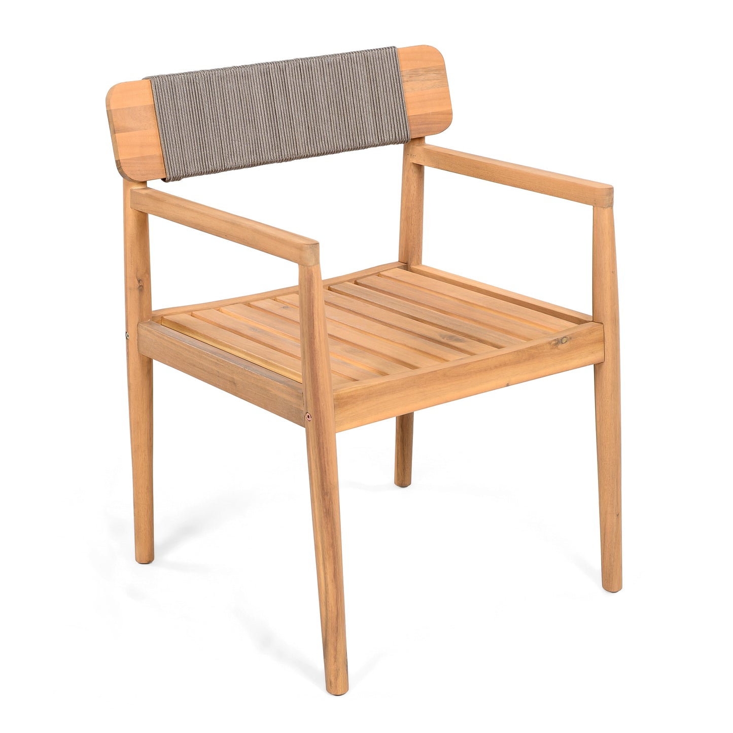 Patio Set Outdoor Acacia Wood Furniture Sets - Braided Dining Chairs & Dining Table