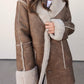 Active Basic - Fur-lined Faux Leather Coat
