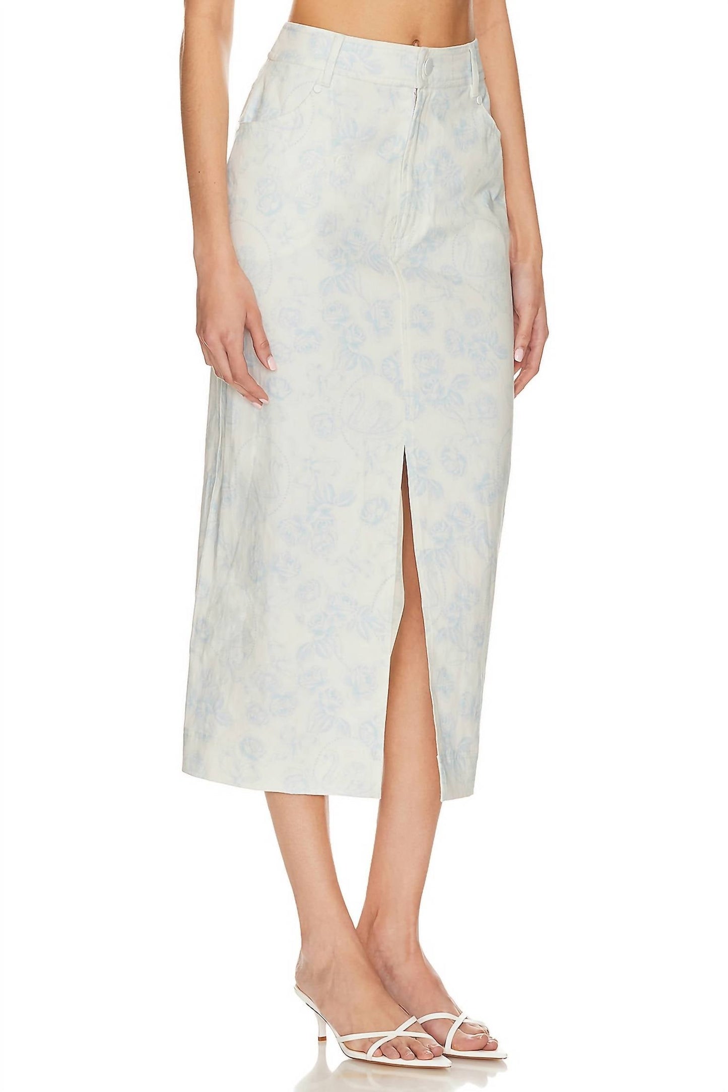 For Love & Lemons - Chantal Denim Midi Skirt