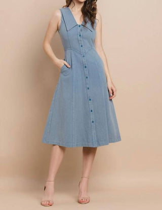 Tcec - V-neck Vintage Midi Dress
