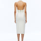 Alice + Olivia - Suellen Twist Neck Halter Midi Dress